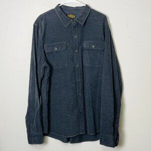True Religion Shirt Mens 3XL Gray‎ Button Up Corduroy Long Sleeve Casual Adult